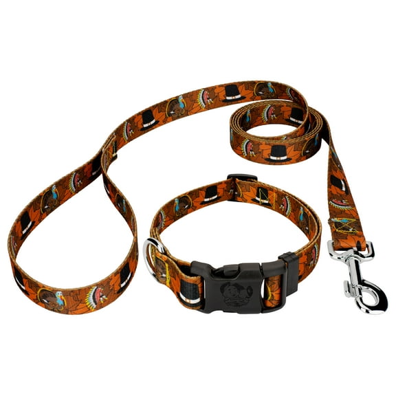Country Brook Petz® Thanksgiving Tradition Deluxe Dog Collar and Leash, 2XS