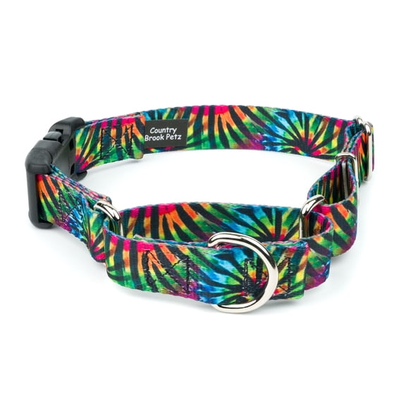 Country Brook Petz® Tie Dye Stripes Martingale with Plastic Buckle, Extra Large