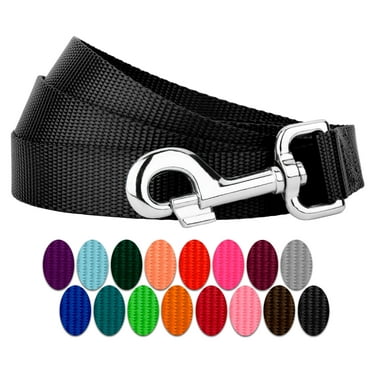 Country Brook Petz - Vibrant 15 Color Selection - Heavyduty Doublehandle Nylon Leash (6 Foot, 1 Inch Wide, Black)
