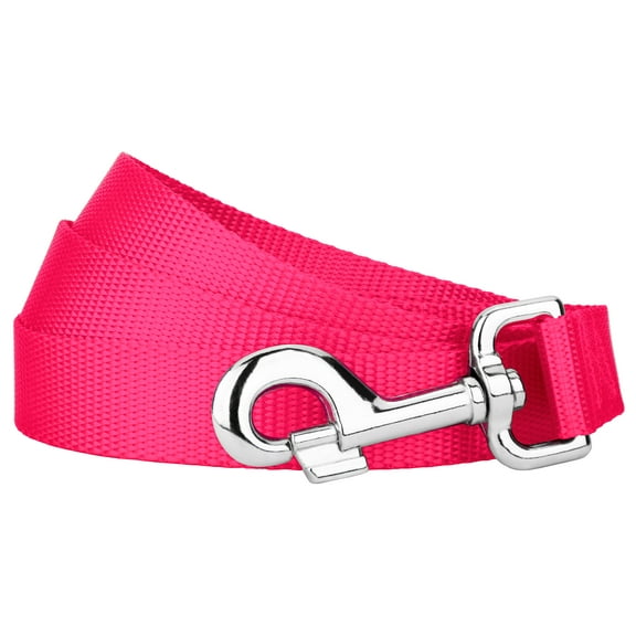 Country Brook Petz - Vibrant 17 Color Selection - Heavyduty Doublehandle Nylon Leash (6 Foot, 3/4 Inch Wide, Hot Pink)