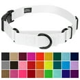 thumbnail image 1 of Country Brook Petz® Heavy Duty Nylon Martingale Dog Collar with Plastic Buckle for Adjustable Small Medium Large Breeds - 30+ Vibrant Color Options (1 Inch, Medium, White), 1 of 7