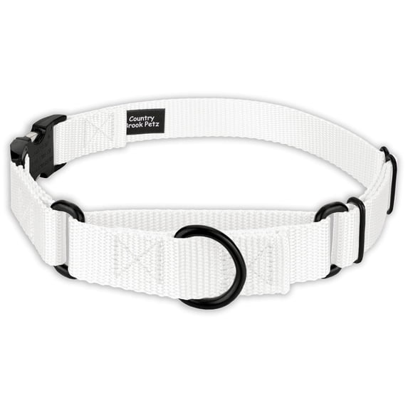 Country Brook Petz® White Heavyduty Nylon Martingale with Premium Buckle, Extra Small
