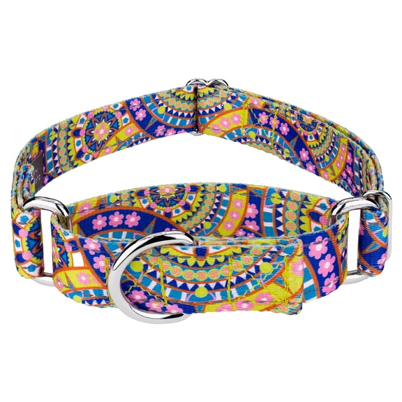 Country Brook Petz® Yellow Boho Mandala Reflective Martingale Dog Collar, Extra Large