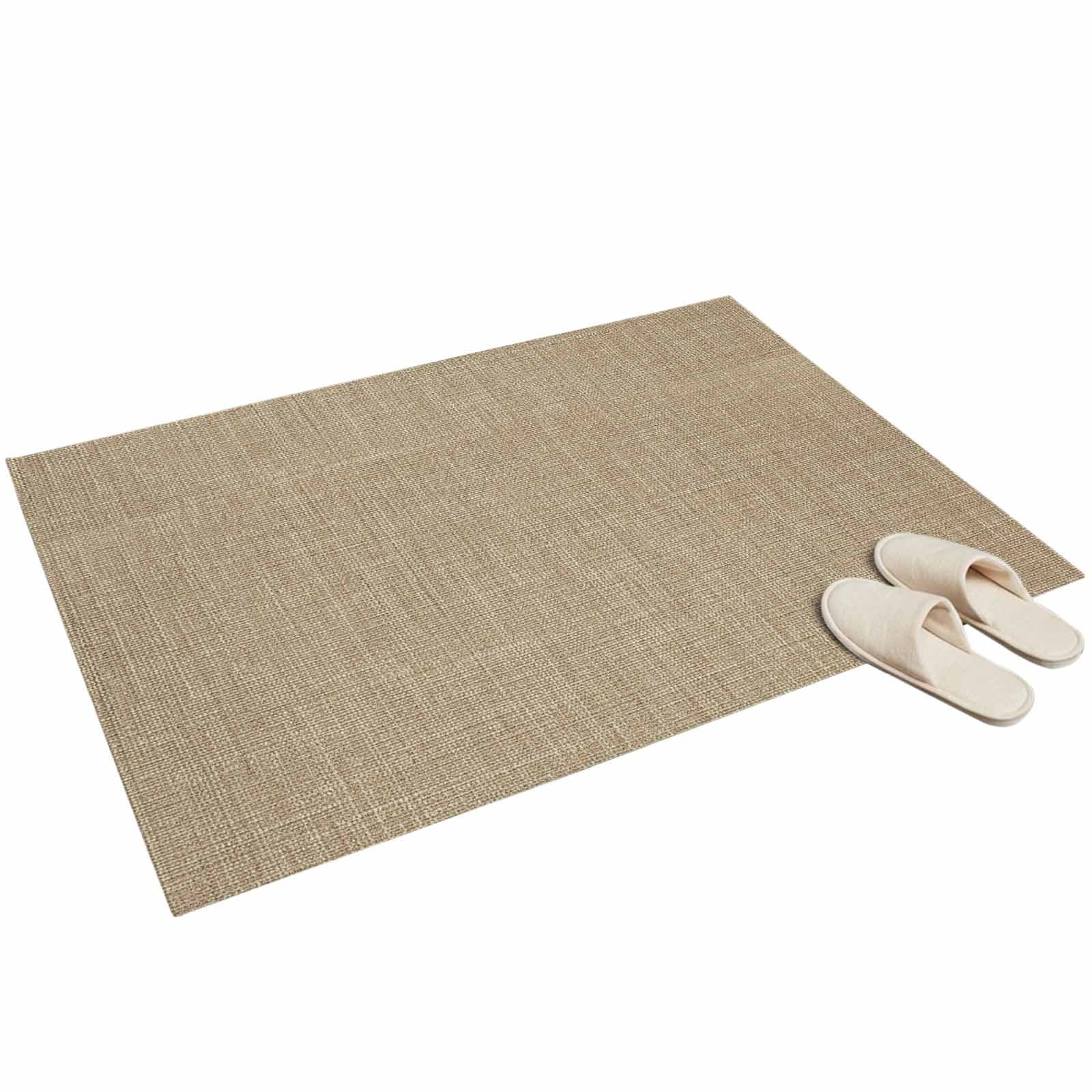 Country Brown Linen Texture Indoor Carpet for Living Room Bedroom ...