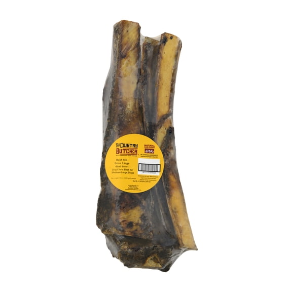 Country Butcher, Dog Treat, Large Beef Rib Bone, 4pk