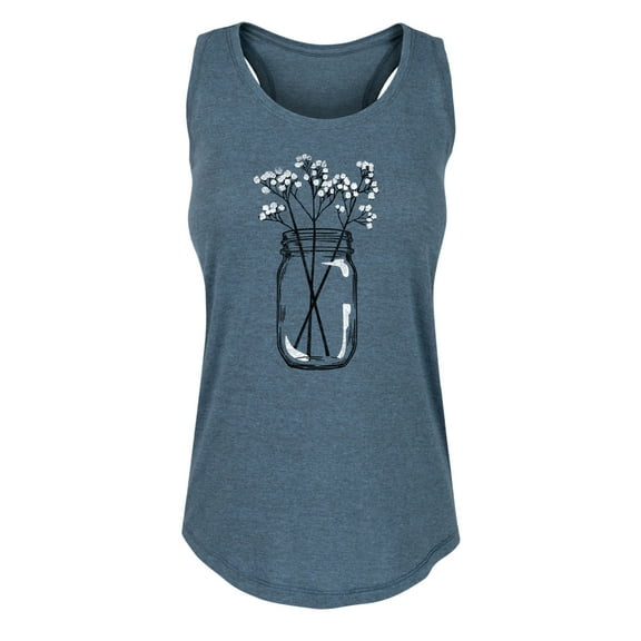 Country Casuals - Babys Breath Jar - Women's Racerback Tank