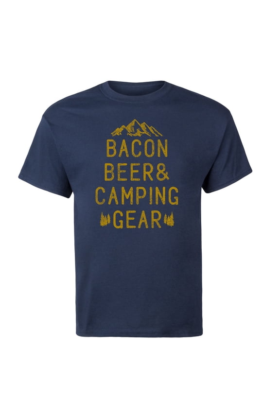 - Bacon Beer And Camping Gear - Men's Short Sleeve Graphic T-Shirt