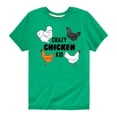 thumbnail image 1 of Country Casuals - Crazy Chicken Kids - Toddler And Youth Short Sleeve T-Shirt, 1 of 5