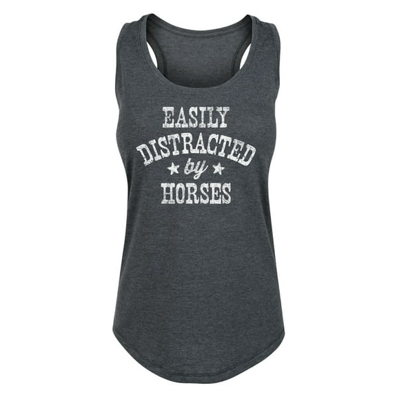 Country Casuals - Easily Distracted By Horses - Women's Racerback Tank