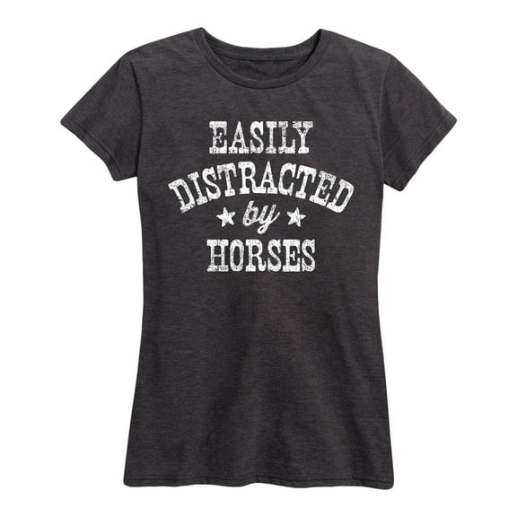 Country Casuals - Easily Distracted By Horses - Women's Short Sleeve Graphic T-Shirt