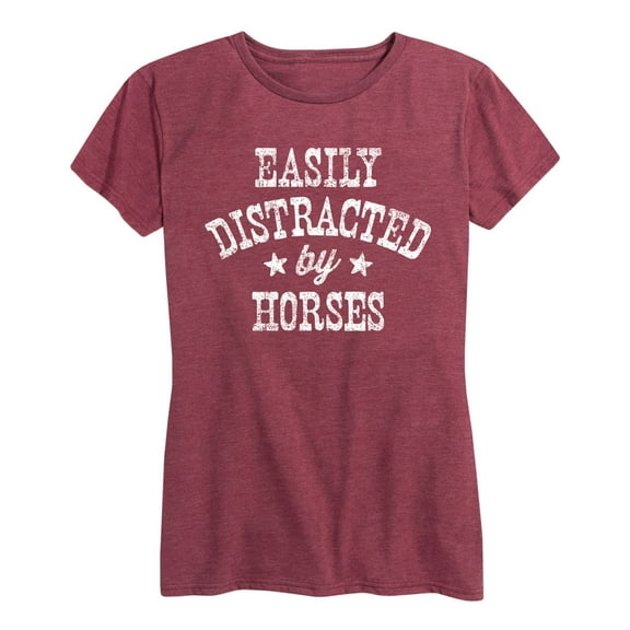 Country Casuals - Easily Distracted By Horses - Women's Short Sleeve Graphic T-Shirt