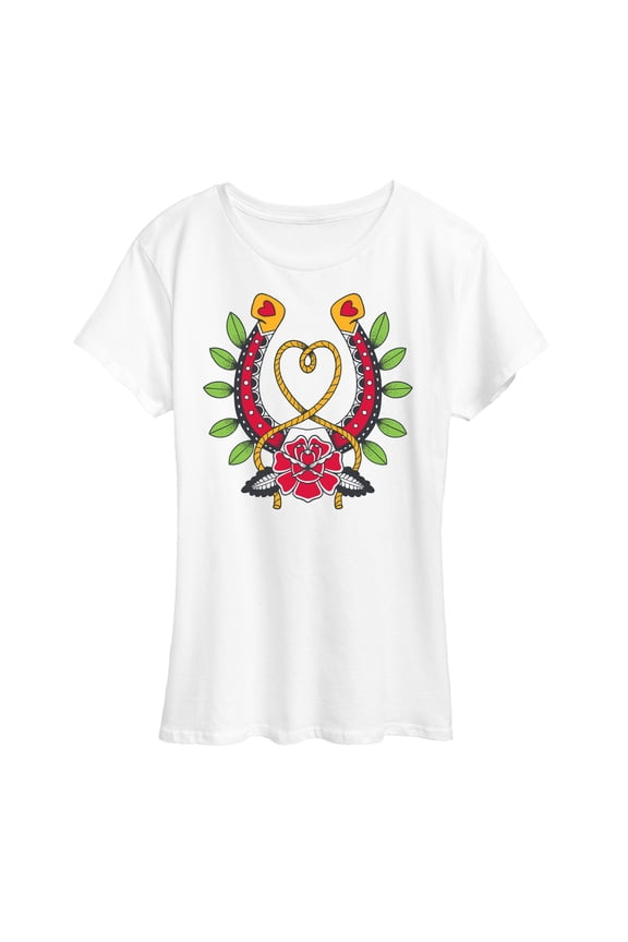 - Goth Western Horseshoe - Women's Short Sleeve Graphic T-Shirt