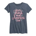 thumbnail image 1 of Country Casuals - Loves Jesus And America Too - Women's Short Sleeve Graphic T-Shirt, 1 of 5