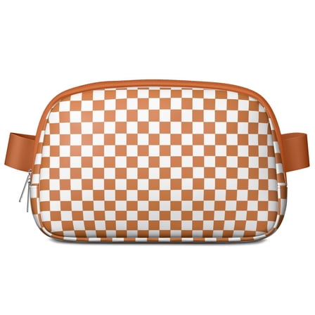 Country Charm Fanny Pack&nbsp;– Waterproof Adjustable Waist Bag with Distressed Check Print, Vintage Farmhouse Appeal