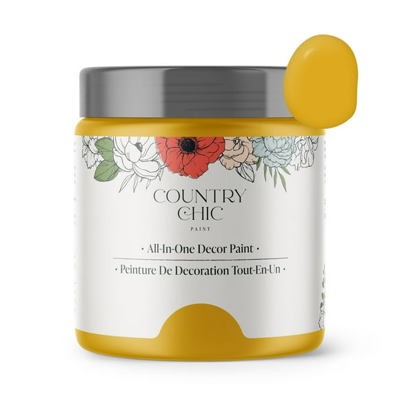 Country Chic Chalk Style Paint for Furniture, Fresh Mustard, 8 fl oz