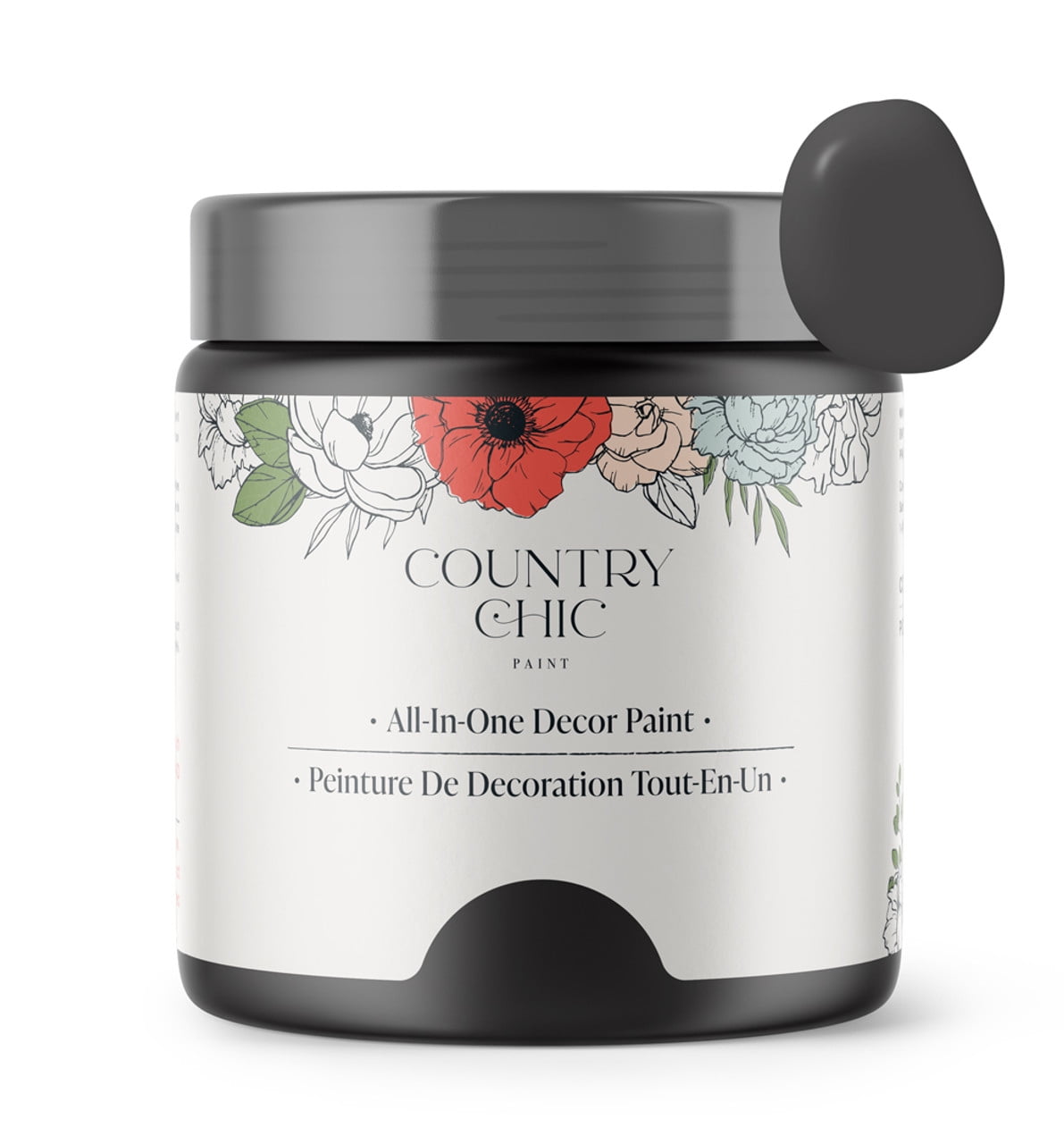 Country Chic Chalk Style Paint for Furniture, Liquorice, 16 fl oz