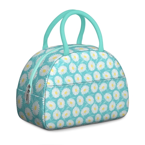 Country Chic Daisy Lunch Bag - Rustic Farmhouse Florals, Insulated Tote for Weekend Markets