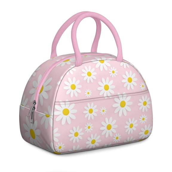 Country Chic Daisy Lunch Bag - Rustic Farmhouse Florals, Insulated Tote for Weekend Markets