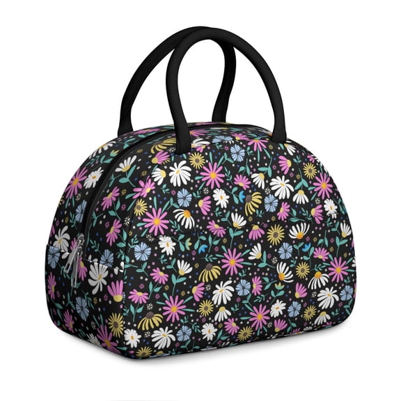 Country Chic Daisy Lunch Bag - Rustic Farmhouse Florals, Insulated Tote for Weekend Markets