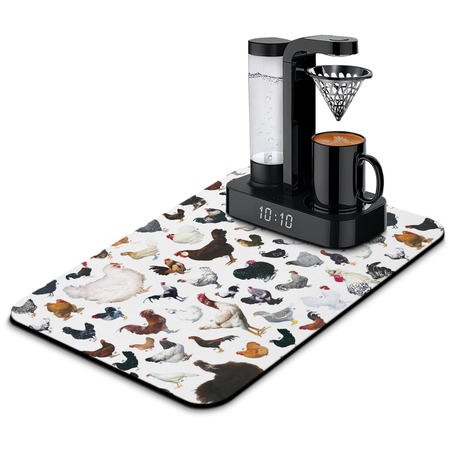 Country Chick Coffee Mat - Absorbent Counter Protector with Sunflower ...