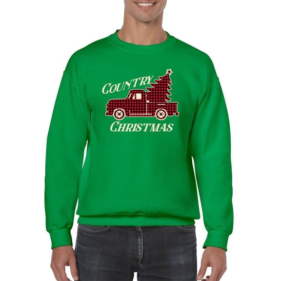Country Christmas Plaid Truck Men's Sweatshirt