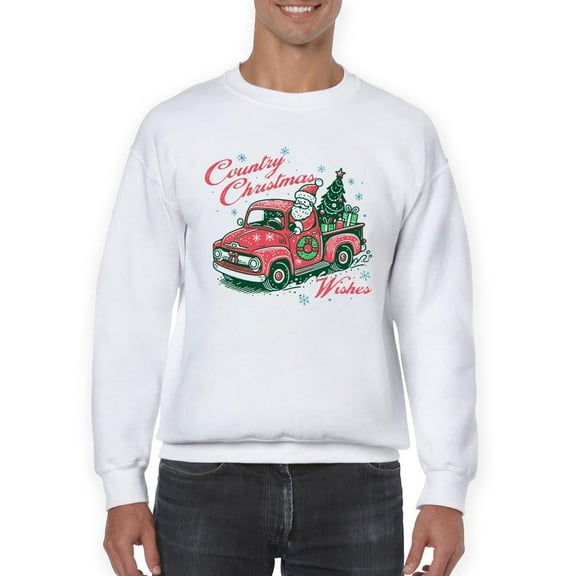 Country Christmas Wishes Truck Men's Sweatshirt