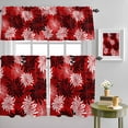 thumbnail image 1 of Country Chrysanthemum on Red Curtain Tier and Valance Set 3 Piece, Watercolor Flower Seamless 3-inch Rod Pocket Window Tier Curtains Valance for Kitchen Living Room, 1 of 9
