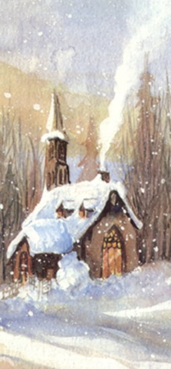 Country Church Canvas Art - Harriet Nordby (12 x 24)