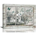 thumbnail image 1 of Country Church Wall Art Christian Religious Bible Verse Wall Decor Be Still And Know Canvas Prints Framed Modern Psalm Painting Artwork For Church Bathroom Kitchen Dining Room Office 16"x12", 1 of 6