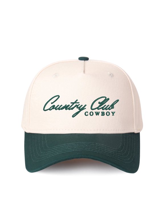Country Club Cowboy Embroidered Patchwork Trucker Cap | Adjustable Unisex Snapback, Fusion Style Essential