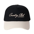 thumbnail image 1 of Country Club Cowboy Embroidered Patchwork Trucker Cap | Adjustable Unisex Snapback, Fusion Style Essential, 1 of 11