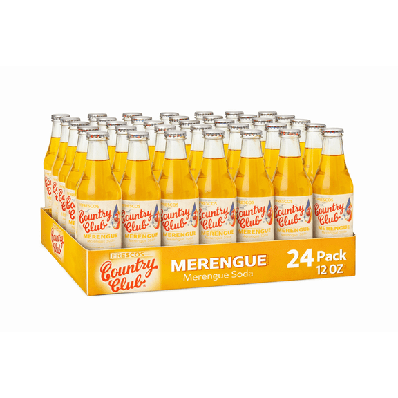 Country Club Merengue Soda Soft Drink, 12 fl oz Glass Bottles, 24 Pack Caribbean Citrus Soda