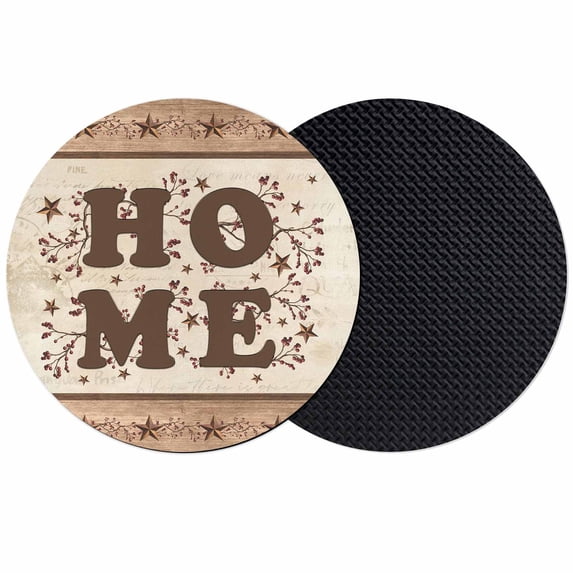 Country Coasters Set of 2, Absorbent Coasters for Drinks, Texas Star Plants Branches Berry Farmhouse Retro Coaster for Desk Coffee Table Protection, Home Decor House Warming Gifts 4"
