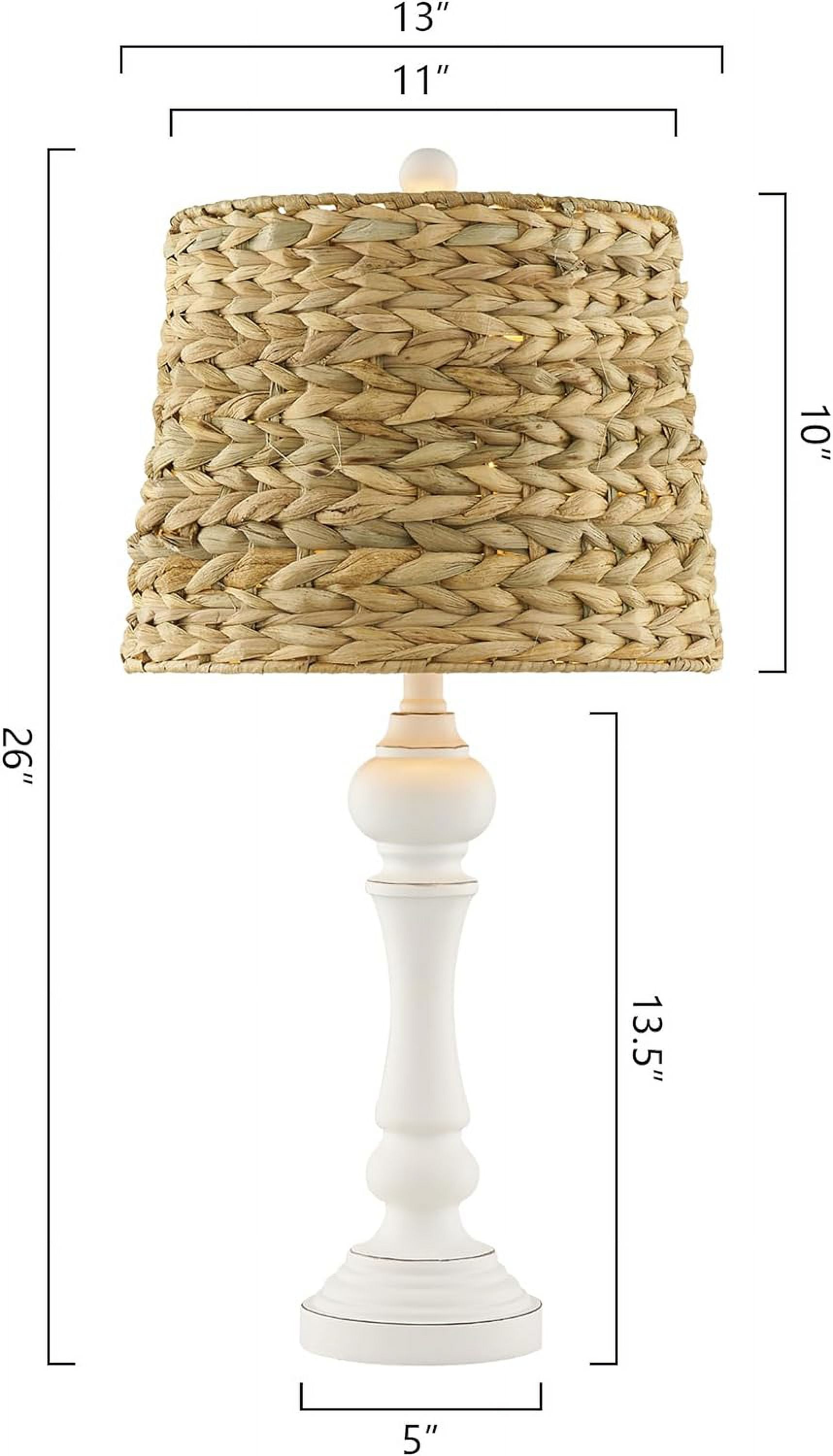 Country Cottage Table Lamps Set of 2, White Candlestick Nightstand