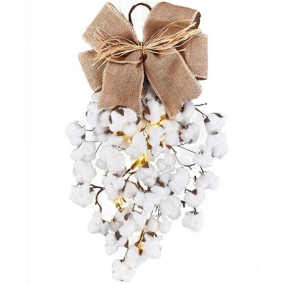 Country Cotton Boll Decor - Swag