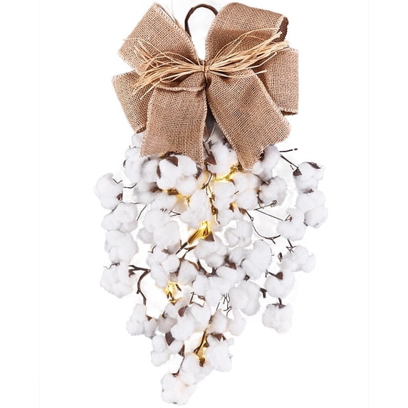 Country Cotton Boll Decor - Swag
