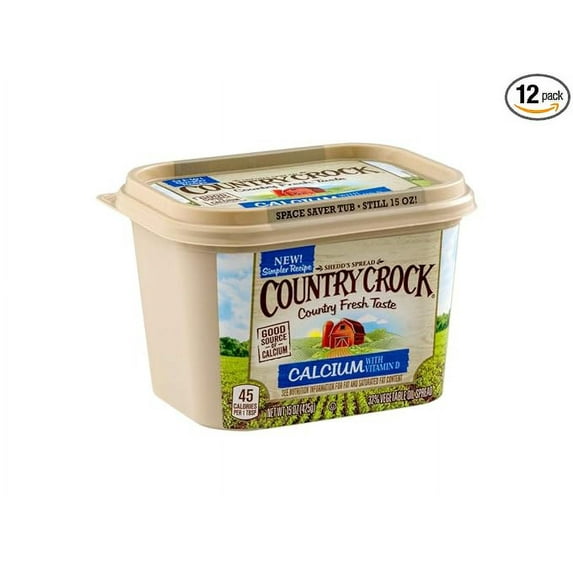 Country Crock Calcium Plus Vitamin D Vegetable Oil Spread, 15 Ounce -- 12 per case.