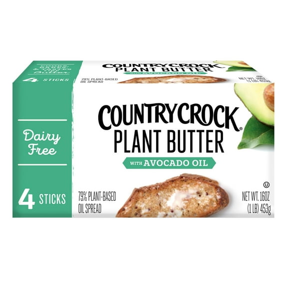 Country Crock Dairy Free Vegan Plant Butter with Avocado Oil, 16 oz, 4 Sticks (Refrigerated)