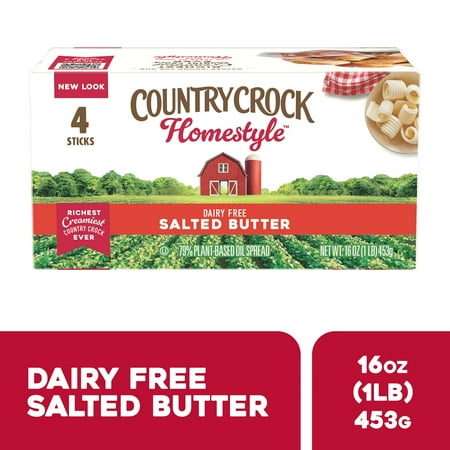 Country Crock Homestyle Dairy Free Butter Salted Sticks, 16 oz, 4-pack