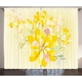 thumbnail image 1 of Ambesonne Country Curtains 2 Panel Set, Romantic Yellow Flowers, 108" x 108", Multicolor, 1 of 3