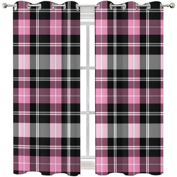 Country Curtains, Vintage Plaid Tartan Pattern Living Room Bedroom Curtains 2 Panel Sets, Thermal Insulated Room Darkening Window Coverings Drapes 42"W x 108"L (Pack of 2)