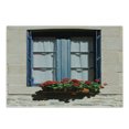 thumbnail image 1 of Country Cutting Board, Mediterranean Style Window Open Shutters Image French Urban Life Theme Print, Decorative Tempered Glass Cutting and Serving Board, Small Size, Blue Grey, by Ambesonne, 1 of 1