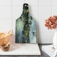 thumbnail image 1 of Country Cutting Board, Winter Landscape of a Western Town at Night in New World Rurals in Retro Style Art, Tempered Glass Cutting and Serving Board, Wine Bottle Shape, Multicolor, by Ambesonne, 1 of 5