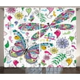 thumbnail image 1 of Ambesonne Butterfly Curtains 2 Panel Set, Paisley Dragonfly, 108" x 84", Multicolor, 1 of 3