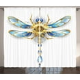 thumbnail image 1 of Ambesonne Animal Curtains 2 Panel Set, Mechanical Dragonfly, 108" x 90", Yellow Blue, 1 of 3