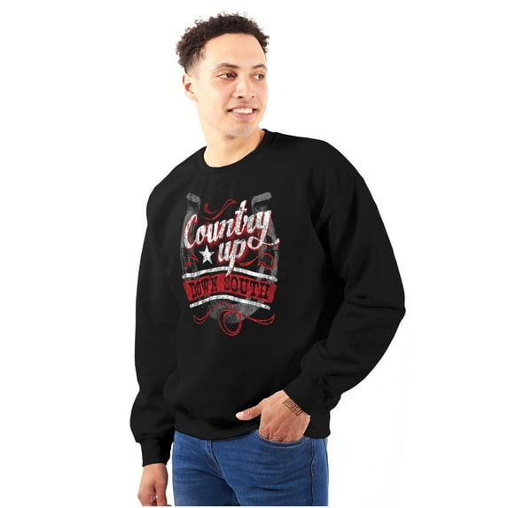 Country Down South Lucky Horse Shoe Sweatshirt for Men or Women Brisco Brands S