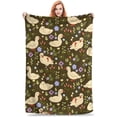 thumbnail image 1 of Country Ducks Flannel Throw Blanket - Soft Warm Cozy Lightweight Decorative Fuzzy Travel Outdoor for Couch or Bed, Perfect for Living Room Comfort, Ideal for Kids Boys Girls 80"x60", 1 of 6