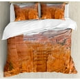 thumbnail image 1 of Country Duvet Cover Set, Red Hoodoo Rocks in Bryce Canyon National Park from Utah National Art, Decorative 3 Piece Bedding Set with 2 Pillow Shams, Queen Size, Pale Cinnamon and White, by Ambesonne, 1 of 3