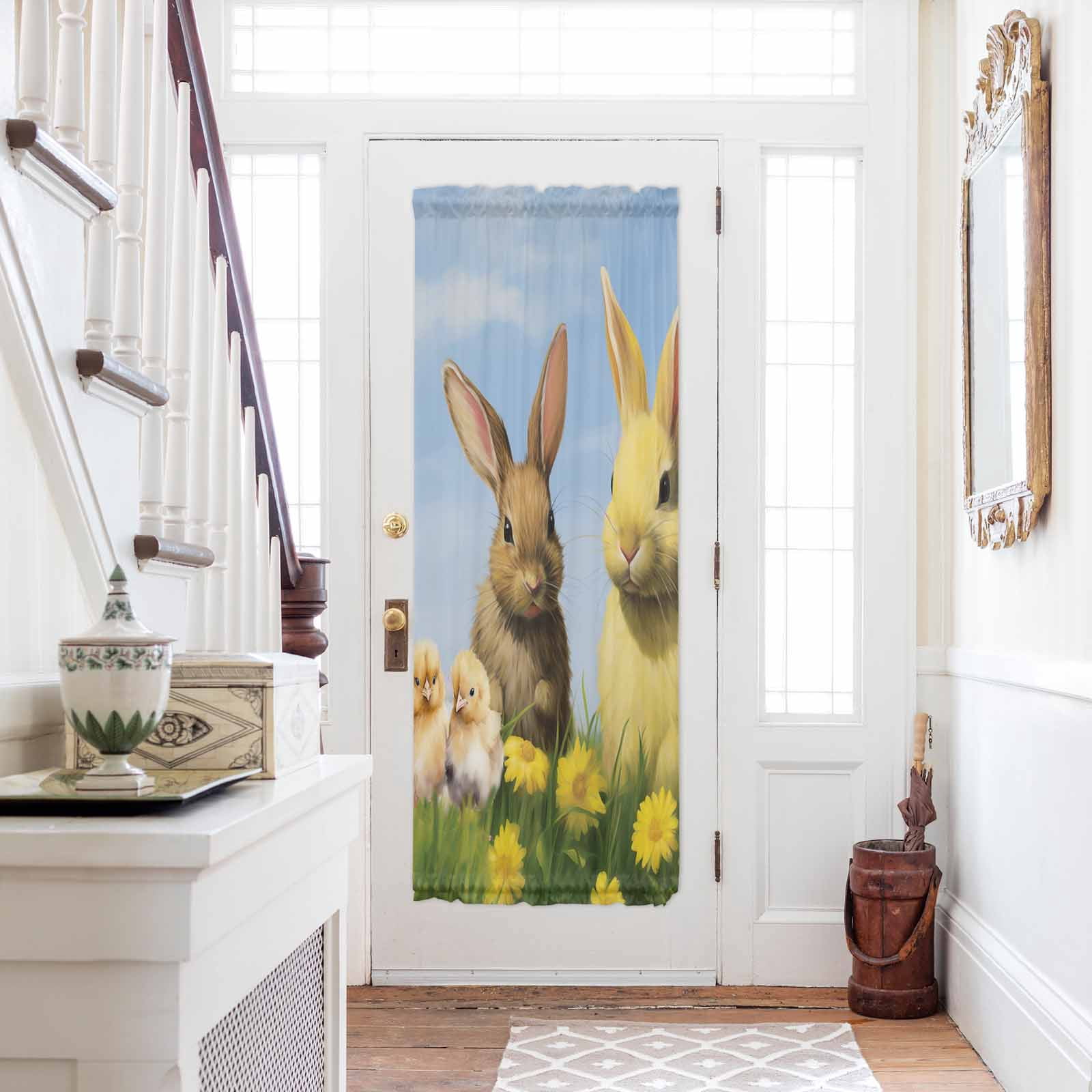 Door Rabits Country Easter Rabbits, Door Curtains for Door Window, French Sidelight ...