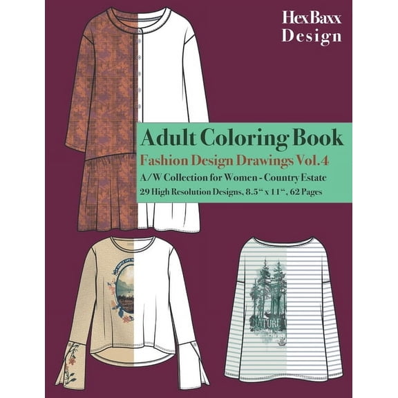 Country Estate: Adult Coloring Book Fashion Design Drawings : A/W Collection for Women - Country Estate - 29 High Resolution Designs (Series #4) (Paperback)